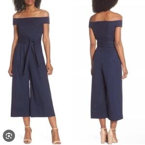 CHELSEA28 Navy Blue Jumpsuit Size: 6